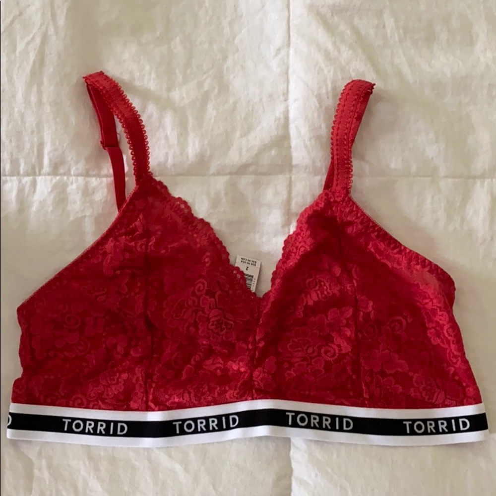 Torrid Red Lace Bralette